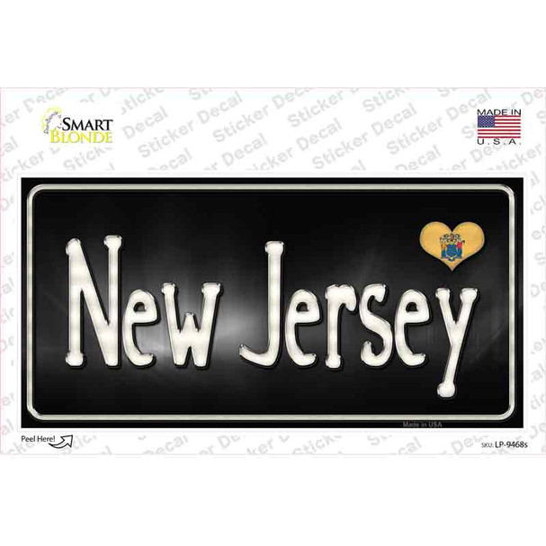 New Jersey Flag Script Novelty Sticker Decal