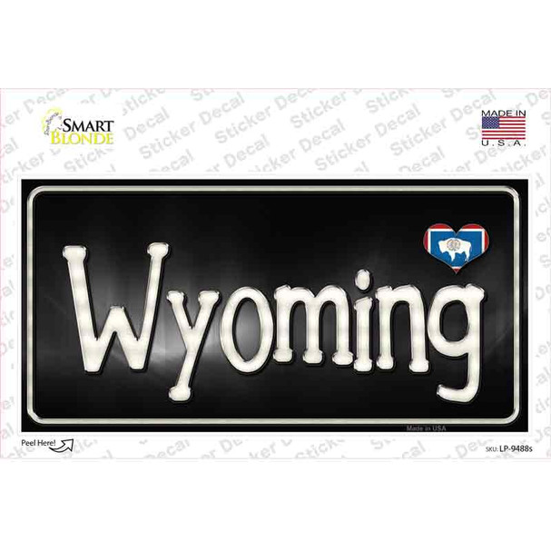 Wyoming Flag Script Novelty Sticker Decal