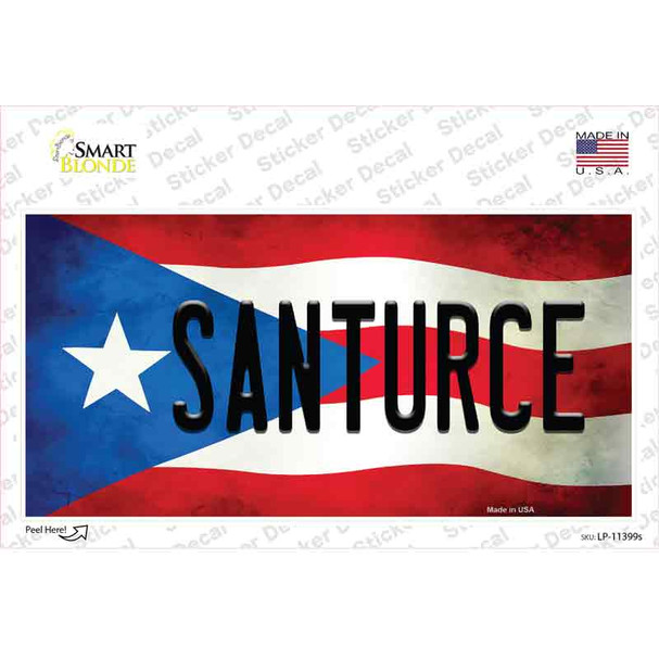 Santurce Puerto Rico Flag Novelty Sticker Decal