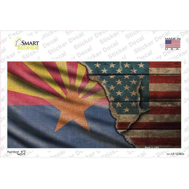 Arizona/American Flag Novelty Sticker Decal