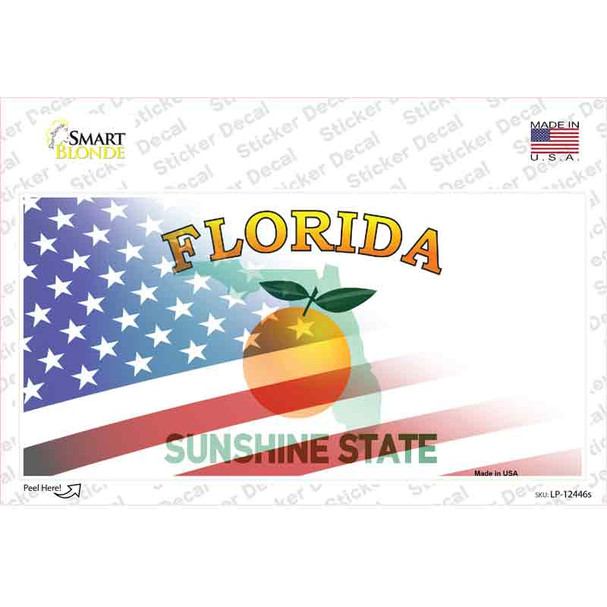 Florida Half American Flag Novelty Sticker Decal