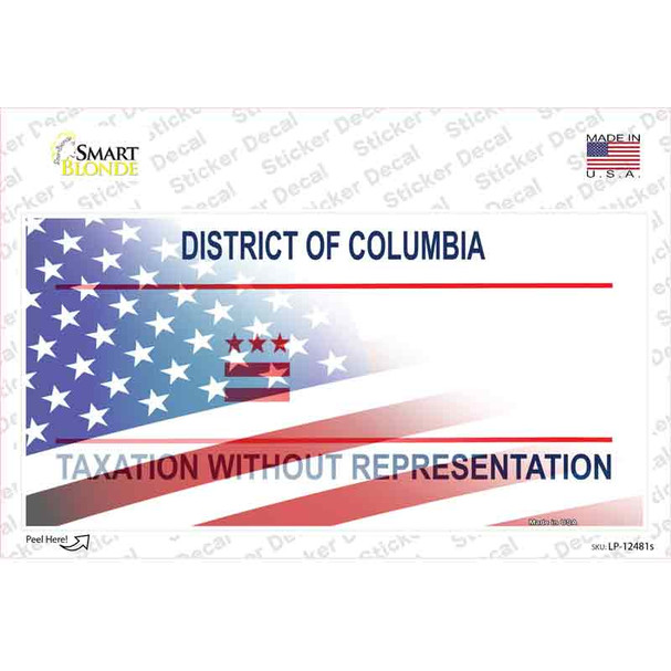 District of Columbia with American Flag Novelty Sticker Decal