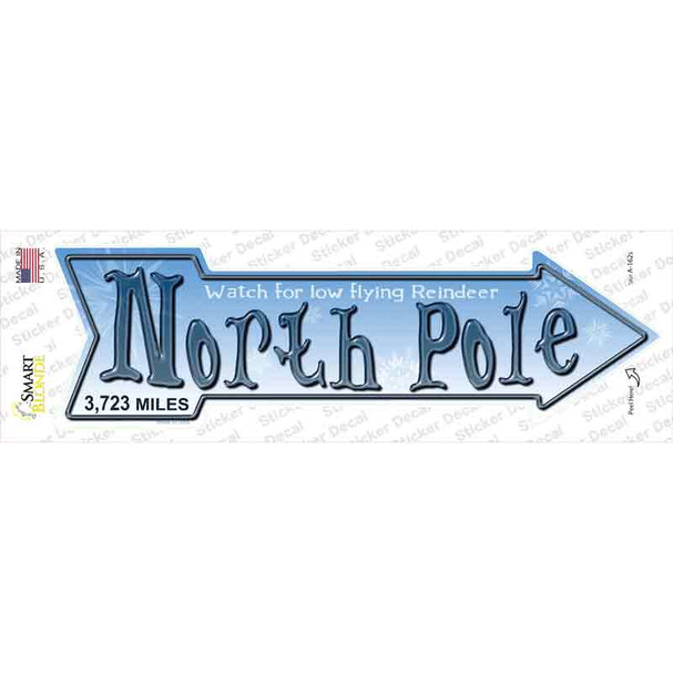 North Pole Novelty Arrow Sticker Decal