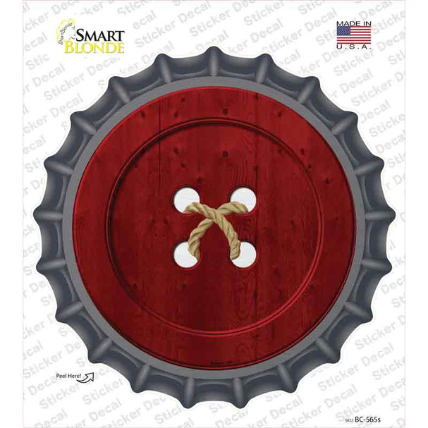 Red Button Novelty Bottle Cap Sticker Decal