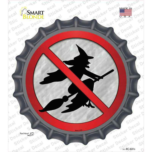 No Witches Novelty Bottle Cap Sticker Decal