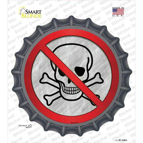 No Skull Novelty Bottle Cap Sticker Decal