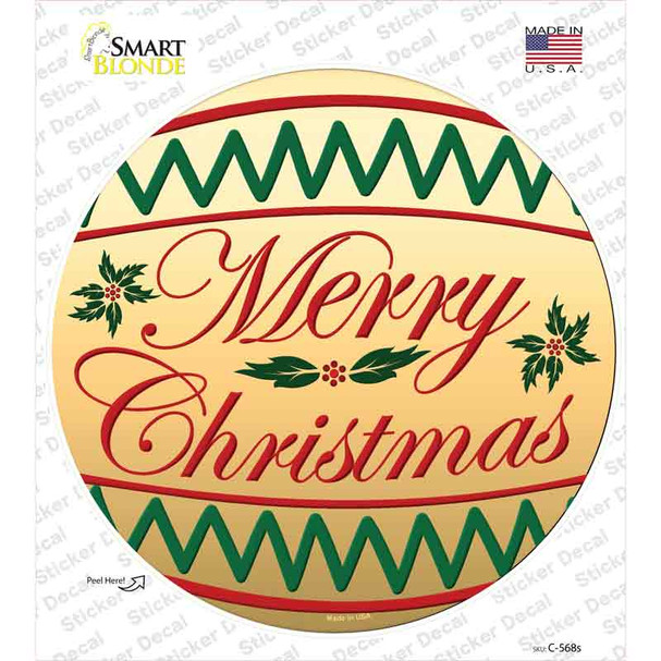 Merry Christmas Novelty Circle Sticker Decal