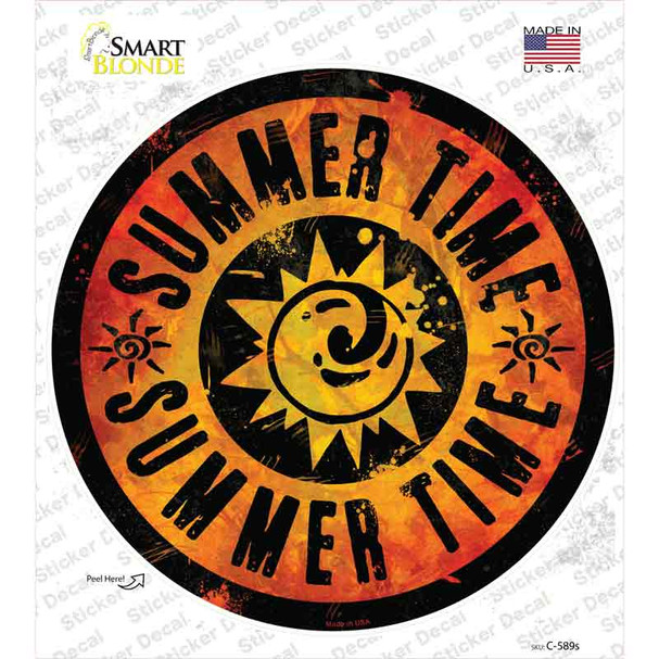 Summer Time Novelty Circle Sticker Decal