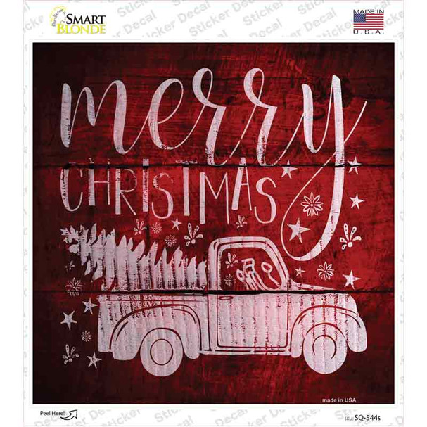 Merry Christmas Novelty Square Sticker Decal