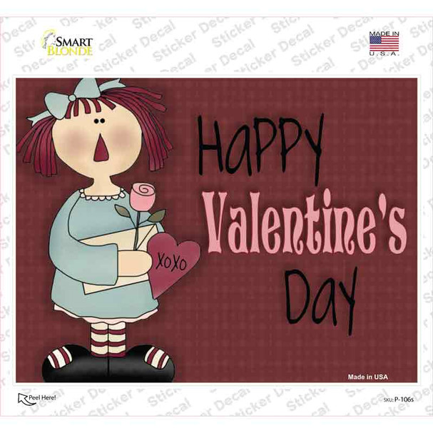 Happy Valentines Day Red Novelty Rectangle Sticker Decal