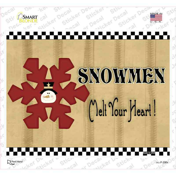 Snowflake Snowmen Novelty Rectangle Sticker Decal