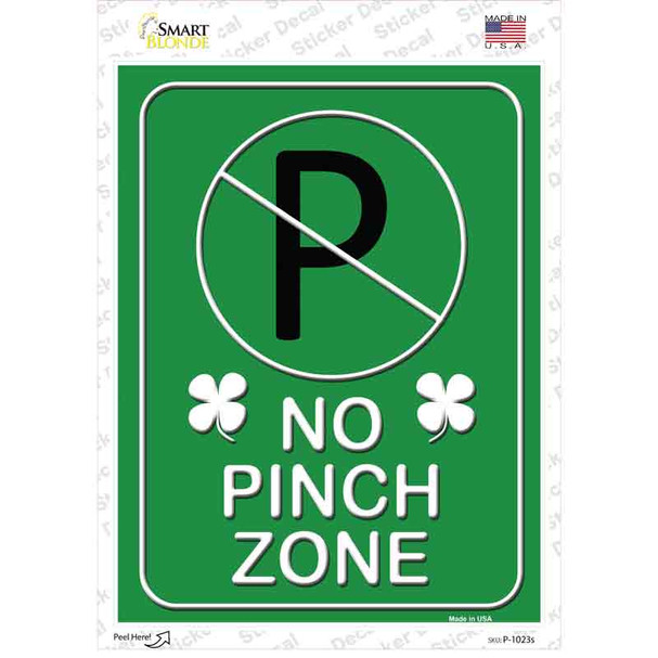 No Pinch Zone Green Novelty Rectangle Sticker Decal