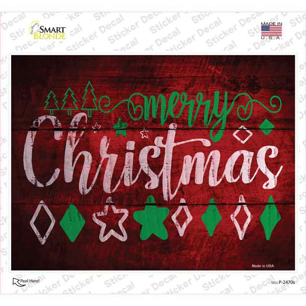Merry Christmas Novelty Rectangle Sticker Decal