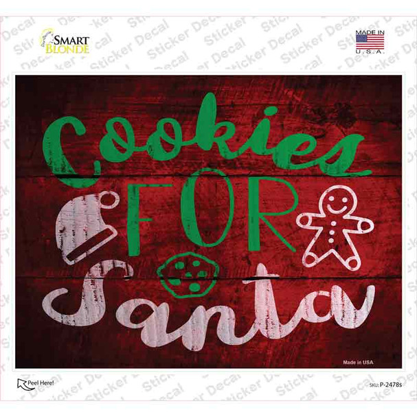 Cookies For Santa Novelty Rectangle Sticker Decal