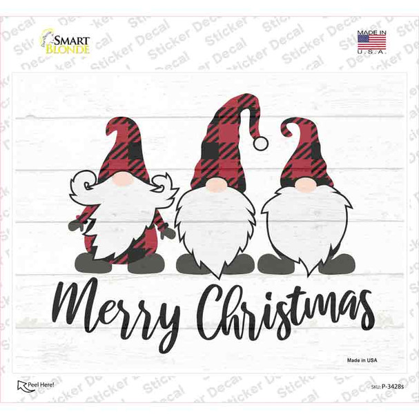 Merry Christmas Gnomes Novelty Rectangle Sticker Decal