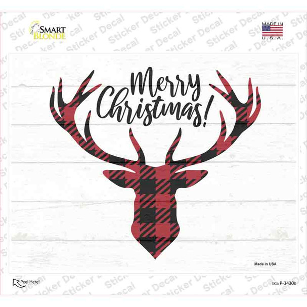Merry Christmas Reindeer Novelty Rectangle Sticker Decal