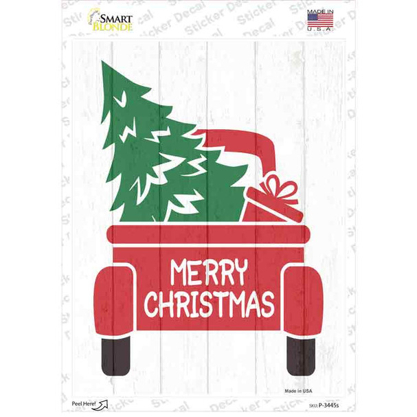 Merry Christmas Back Of Truck Novelty Rectangle Sticker Decal