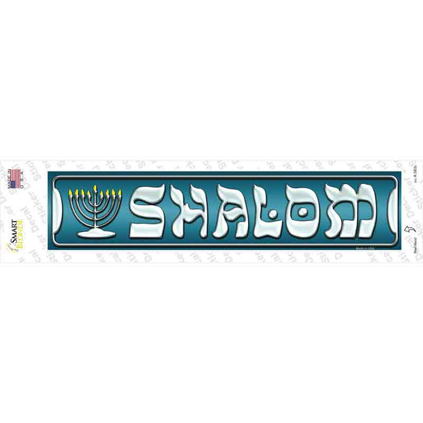 Shalom Menorah Novelty Narrow Sticker Decal