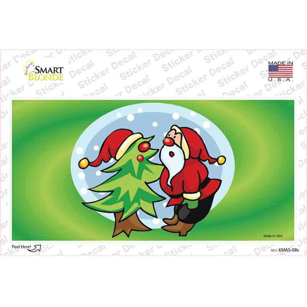 Santa Snow Globe Novelty Sticker Decal