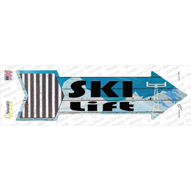 Ski Lift Sky Novelty Arrow Sticker Decal