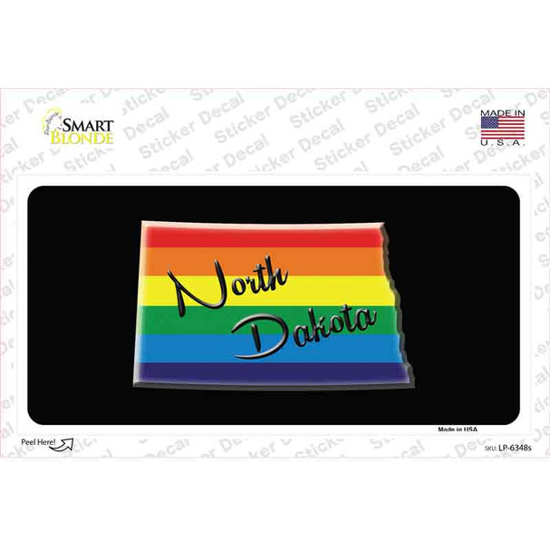 North Dakota Rainbow Novelty Sticker Decal