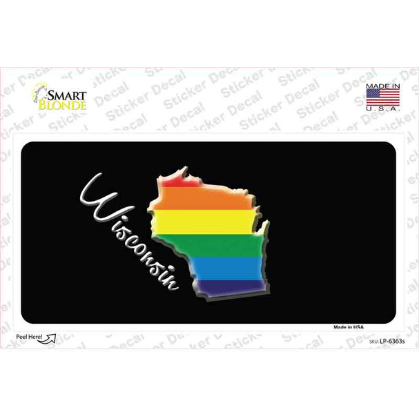 Wisconsin Rainbow Novelty Sticker Decal