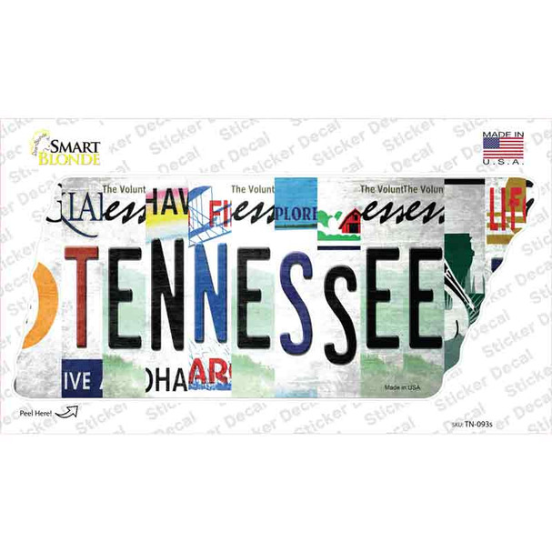 Tennessee Strip Art Novelty Tennessee Shape Sticker Decal