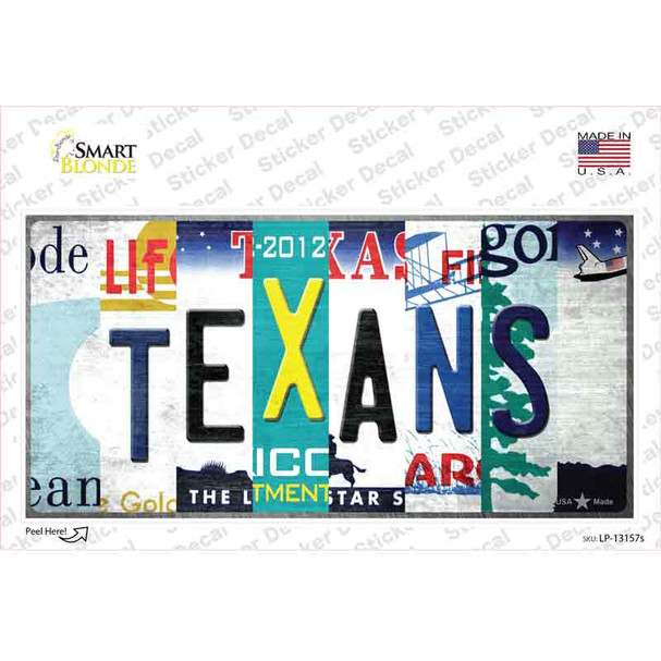 Texans Strip Art Novelty Sticker Decal