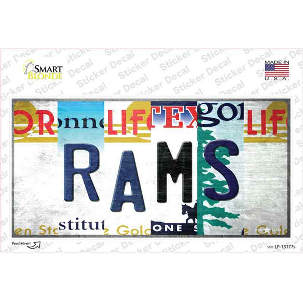 Rams Strip Art Novelty Sticker Decal