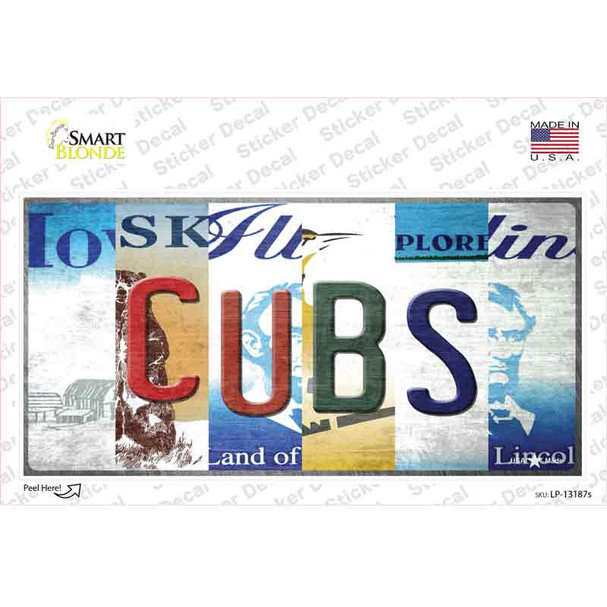 Cubs Strip Art Novelty Sticker Decal