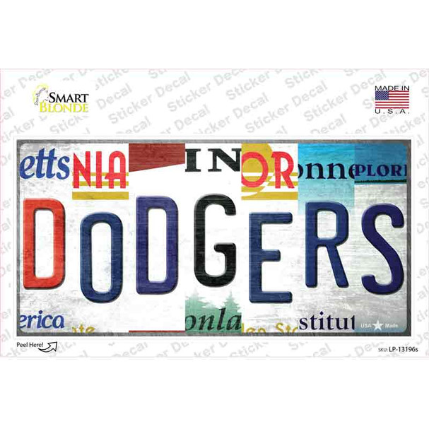 Dodgers Strip Art Novelty Sticker Decal