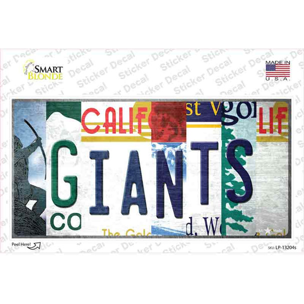 Giants California Strip Art Novelty Sticker Decal