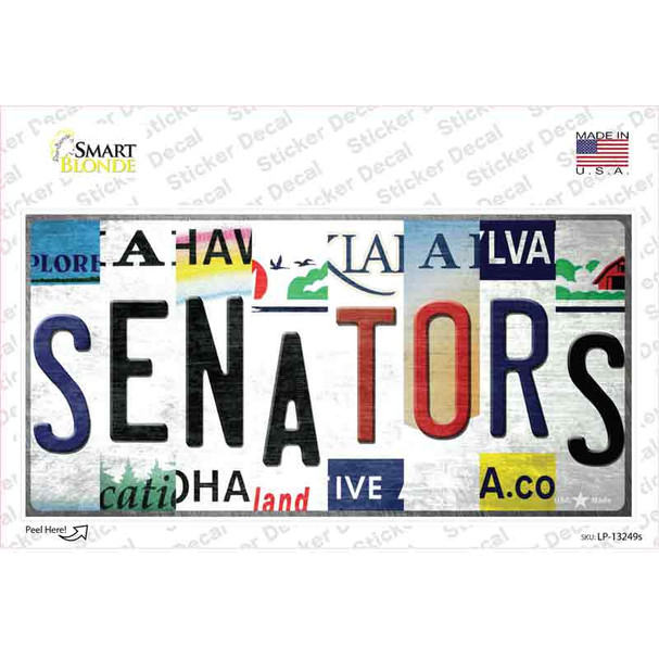 Senators Strip Art Novelty Sticker Decal