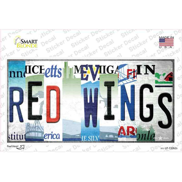 Red Wings Strip Art Novelty Sticker Decal