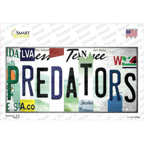 Predators Strip Art Novelty Sticker Decal