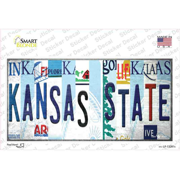 Kansas State Strip Art Novelty Sticker Decal