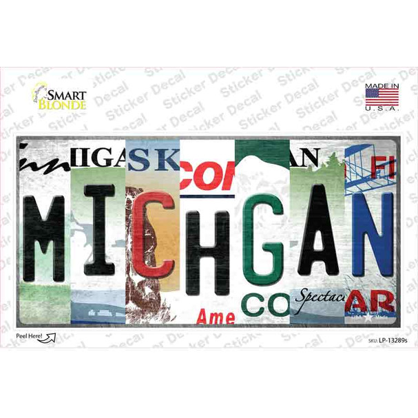 Michigan Strip Art Novelty Sticker Decal