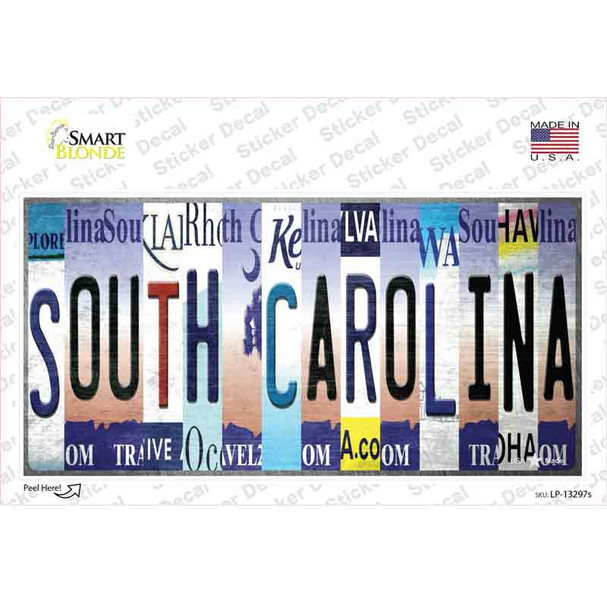 South Carolina Strip Art Novelty Sticker Decal