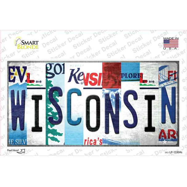 Wisconsin Strip Art Novelty Sticker Decal