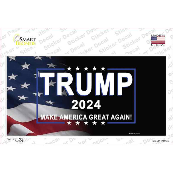 Trump 2024 Flag | Black Novelty Sticker Decal
