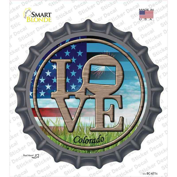 Love Colorado Novelty Bottle Cap Sticker Decal
