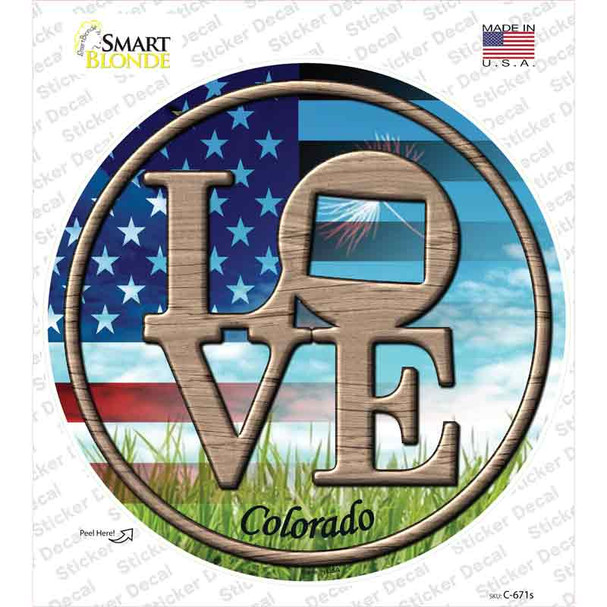 Love Colorado Novelty Circle Sticker Decal