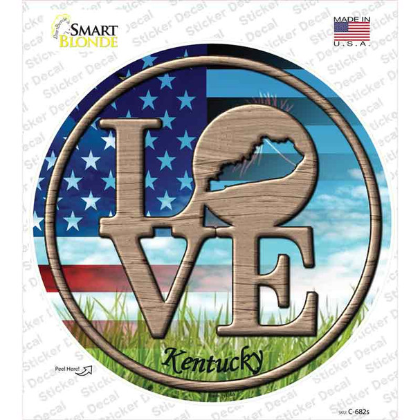 Love Kentucky Novelty Circle Sticker Decal