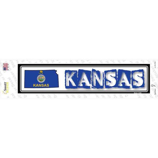 Kansas Outline Novelty Narrow Sticker Decal