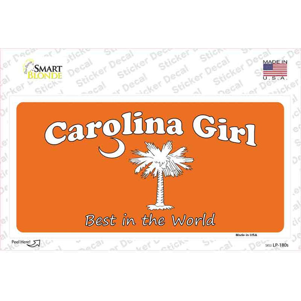 Carolina Girl Orange Novelty Sticker Decal