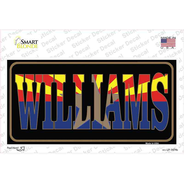 Williams Arizona State Flag Novelty Sticker Decal