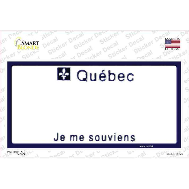 Quebec Novelty Sticker Decal