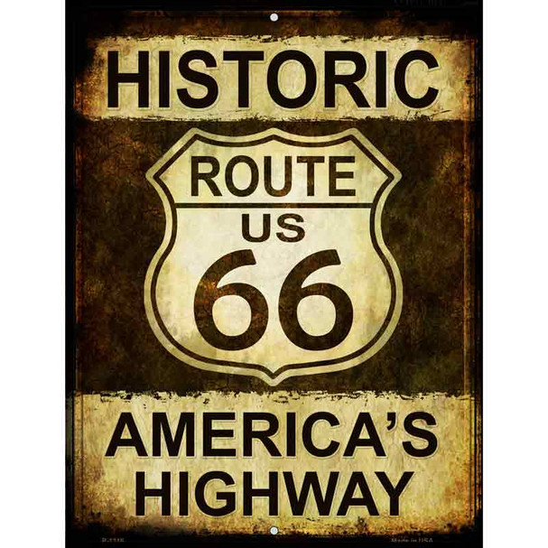 Historic Route 66 Metal Novelty Parking Sign