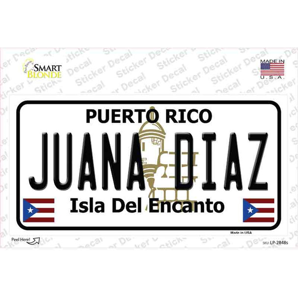 Juana Diaz Puerto Rico Novelty Sticker Decal