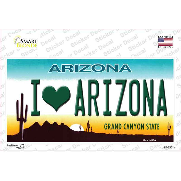 I Love Arizona Background Novelty Sticker Decal